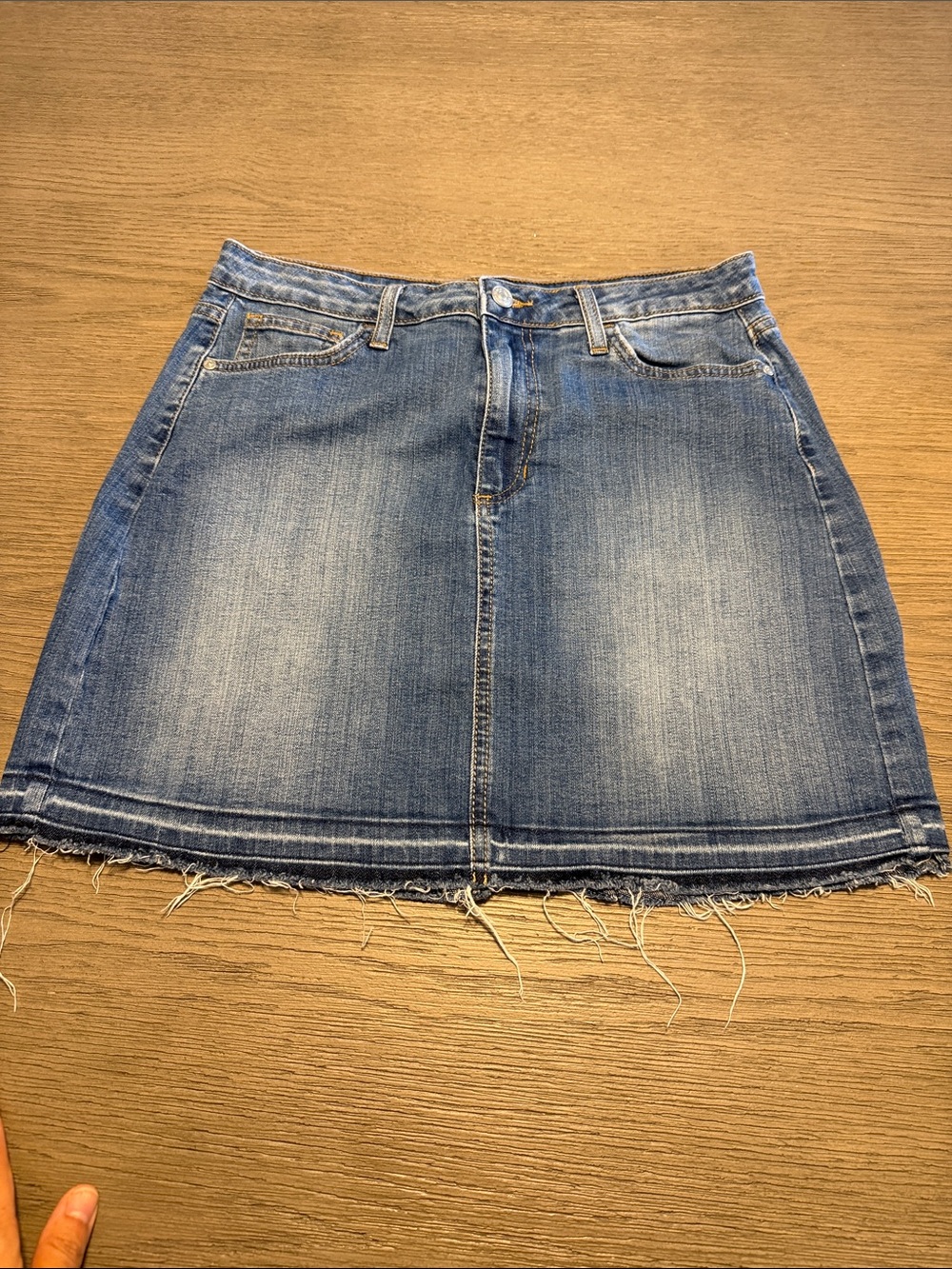 Just Black Blue Denim A-Line Mini Skirt